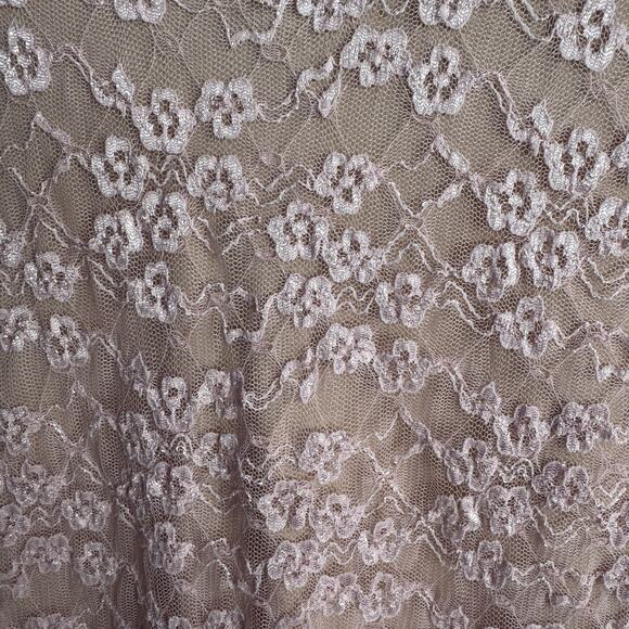 Lane Bryant Blouse Size 18 20 Pink Lace Overlay Layered Beige VNeck Short Sleeve - Picture 8 of 11